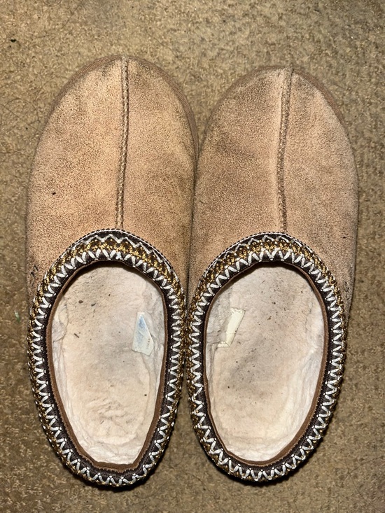 UGG Shoes - UGG Women's Tan Suede Slip-On Slippers with Braided Trim